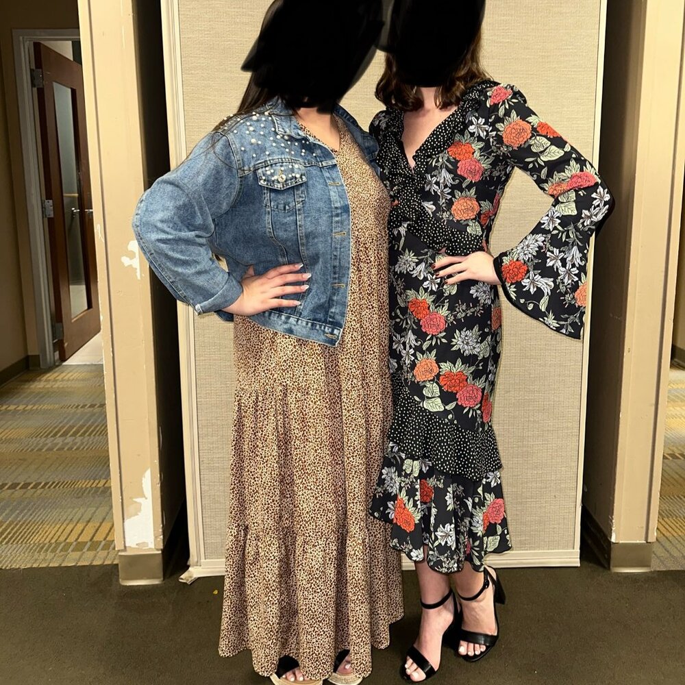 Finders Keepers Black Astral Floral Dress (Size Small)